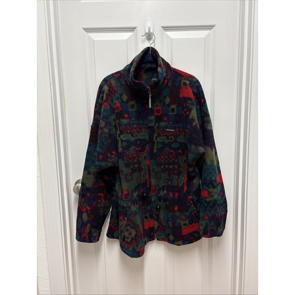 Vintage Boho Demetre Multicolor Mock Collar Fleece Full Zip - Size Medium